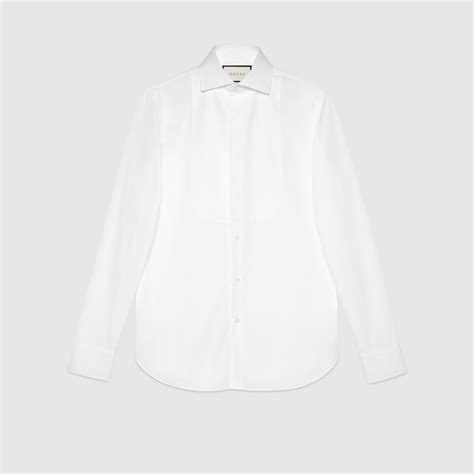 gucci sea storm shirt|Sea Island cotton plastron shirt in white .